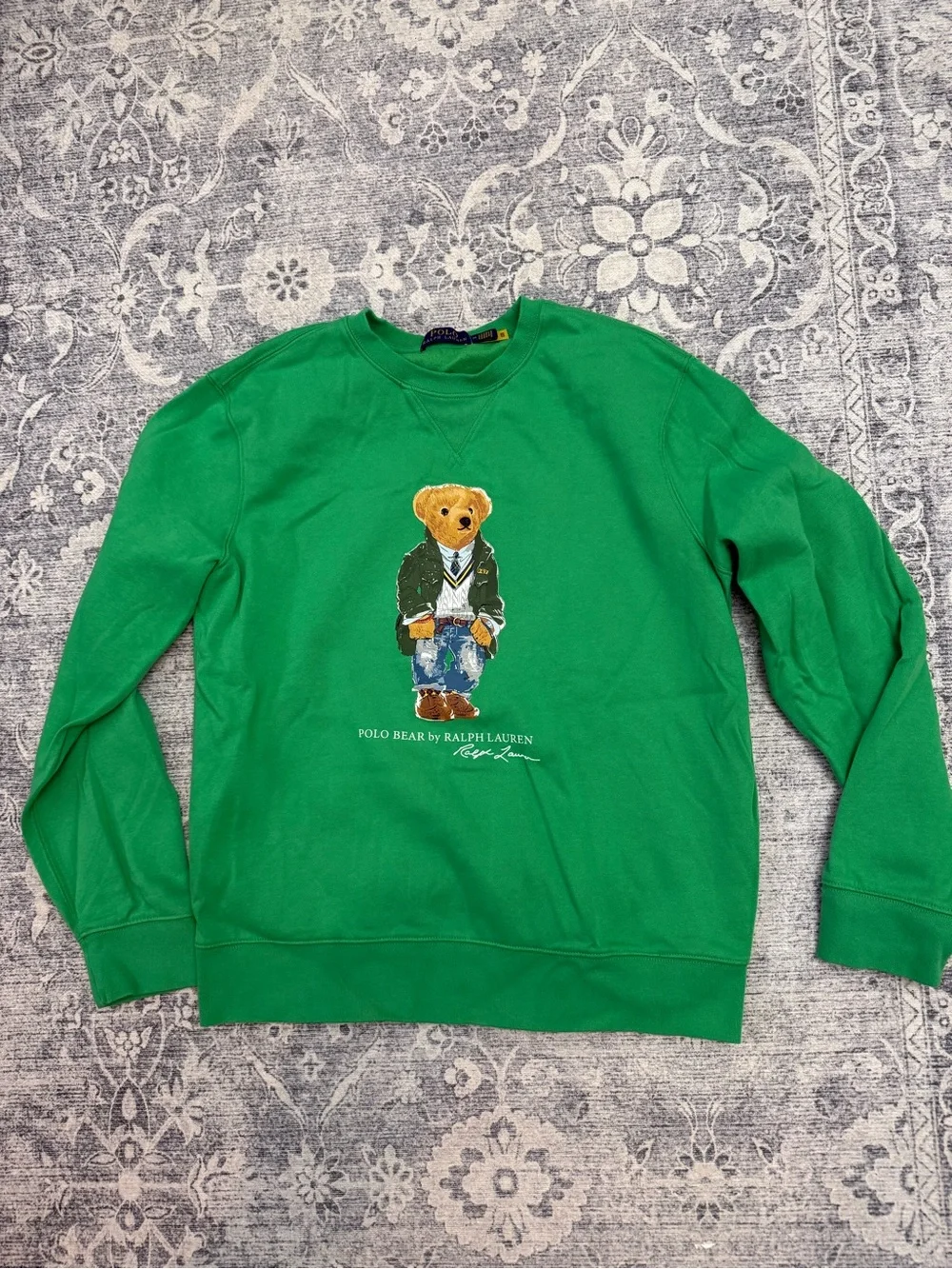 Ralph Lauren Green Polo Bear Crewneck Sweatshirt - Bear Graphic